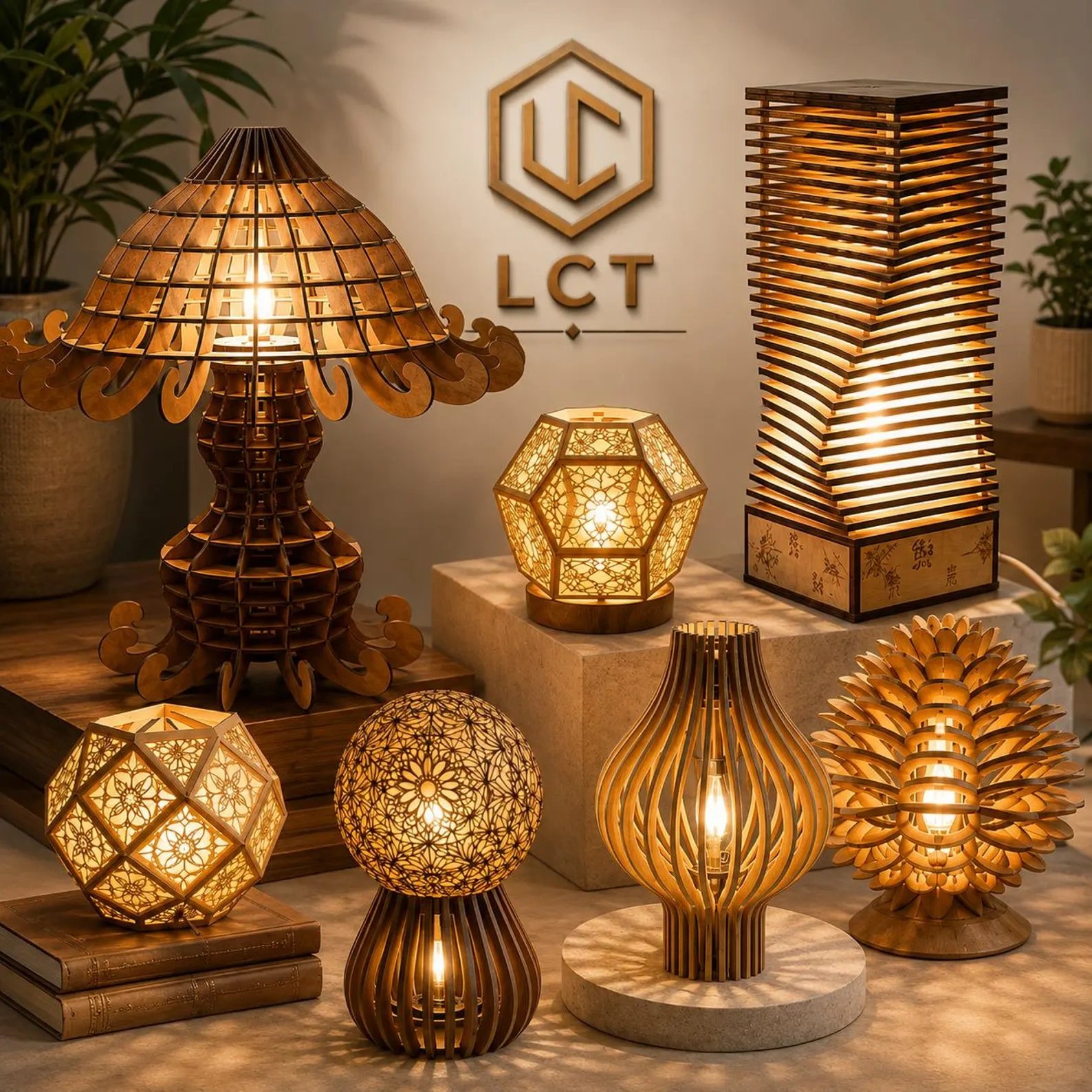 349+ Laser Cut Lamp & Lantern Bundle | Wooden Pendant Light SVG, DXF, CDR & AI Files product image (4)
