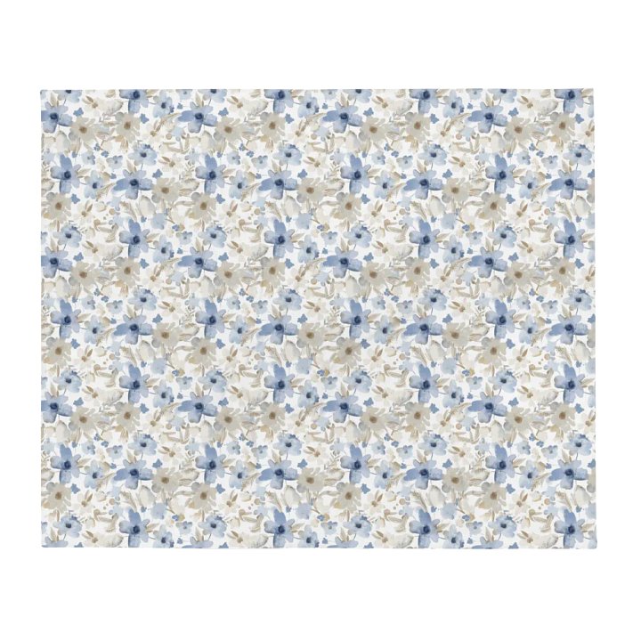 Blue Grey Flowers Blanket product image (2)