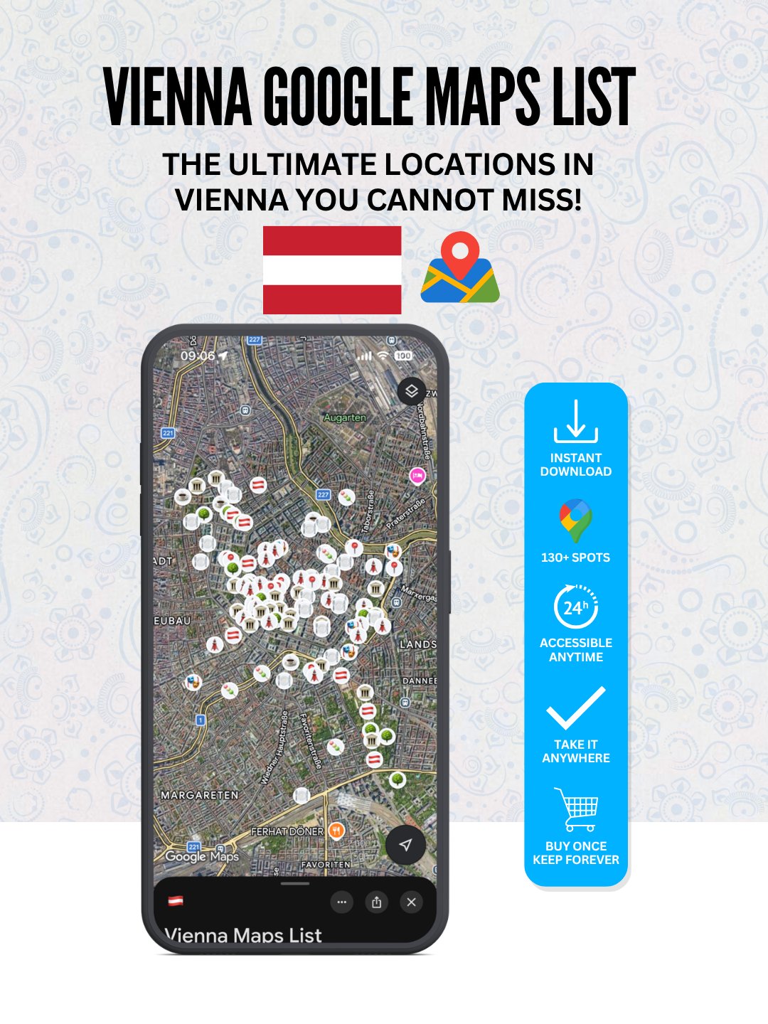 Vienna: 100+ Best Locations (Instant Google Maps Digital List) product image (1)