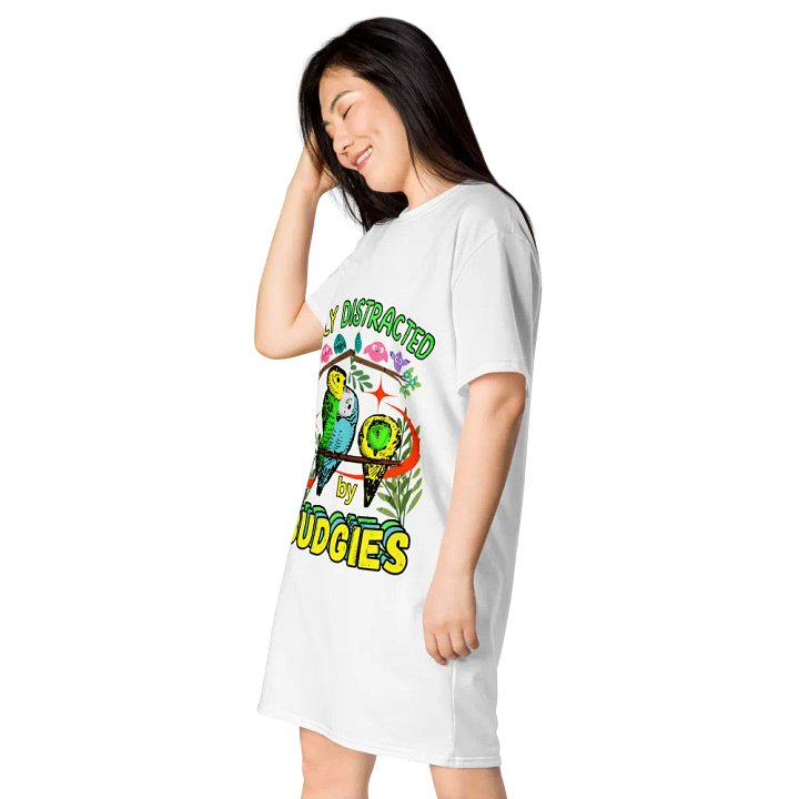 Easily Distracted By Budgies Party T-Shirt Dress product image (2)