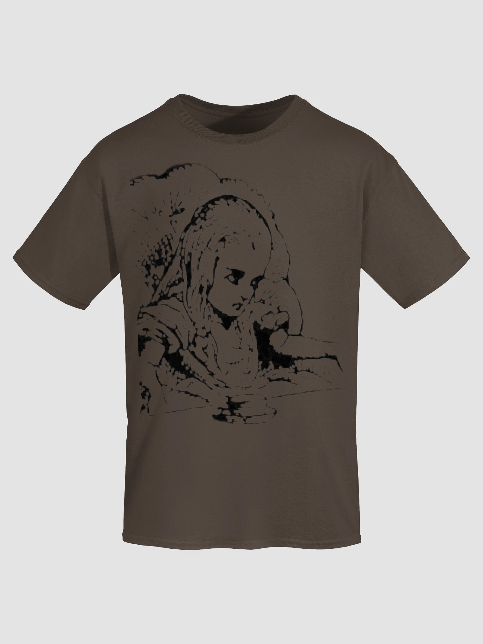 Tea Party Alice + Extremely Curious and Even More Skeptical Heavyweight Cotton T-Shirt, Original John Tenniel Illustration product image (5)
