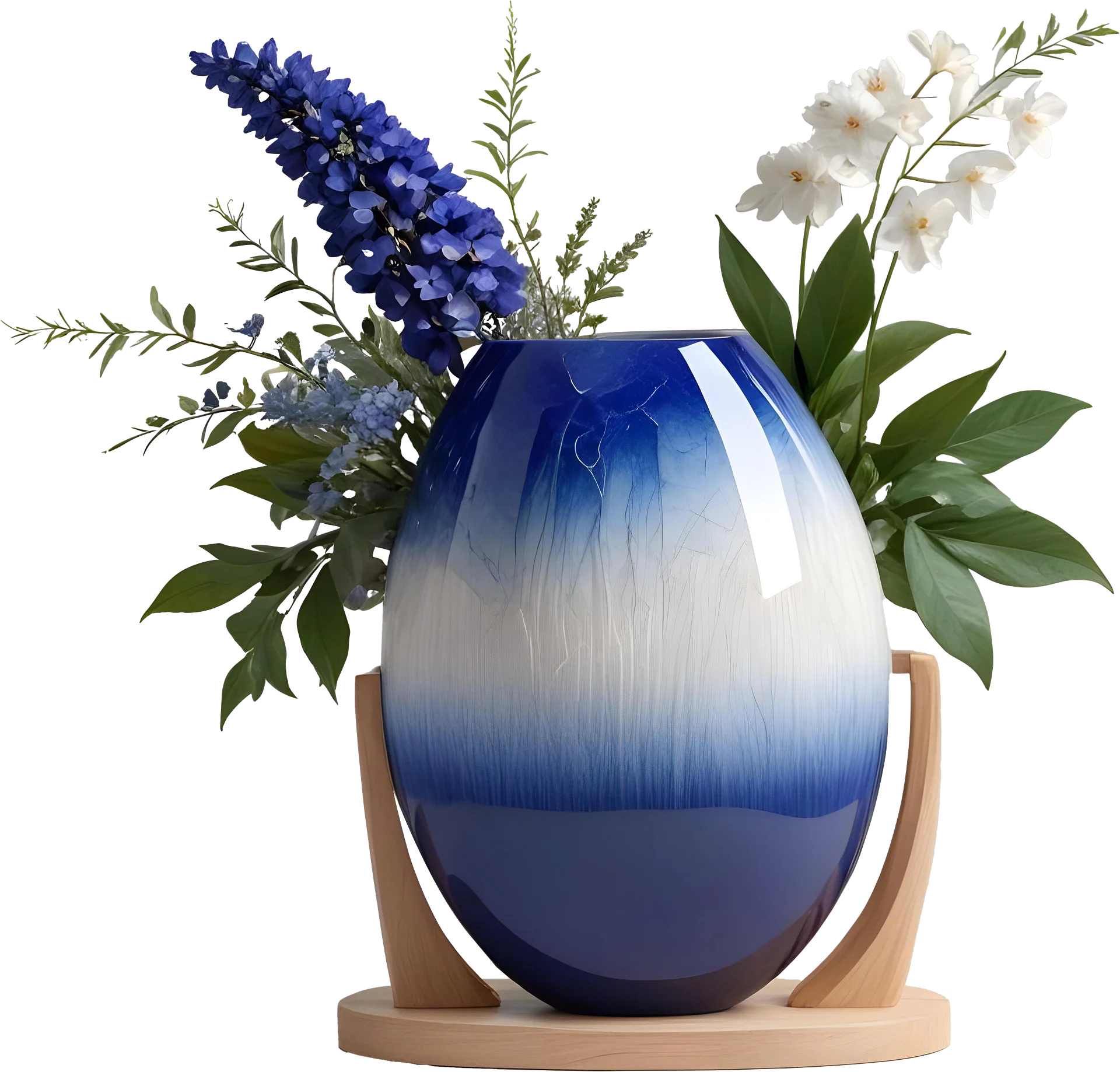Ocean's Grace – Vase art deco spa decor png product image (1)