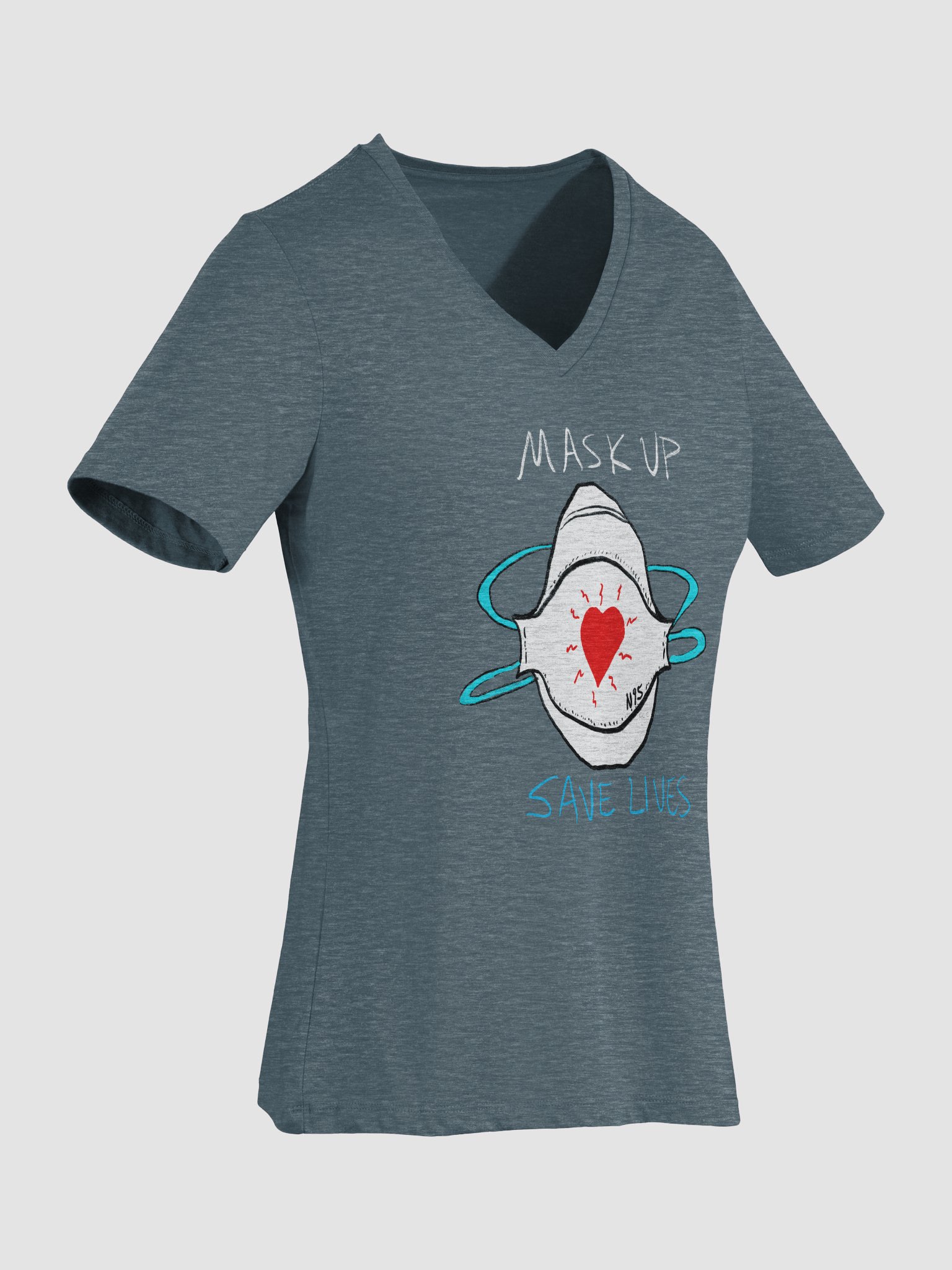 Mask Up Save Lives Relaxed V-Neck Tee product image (34)