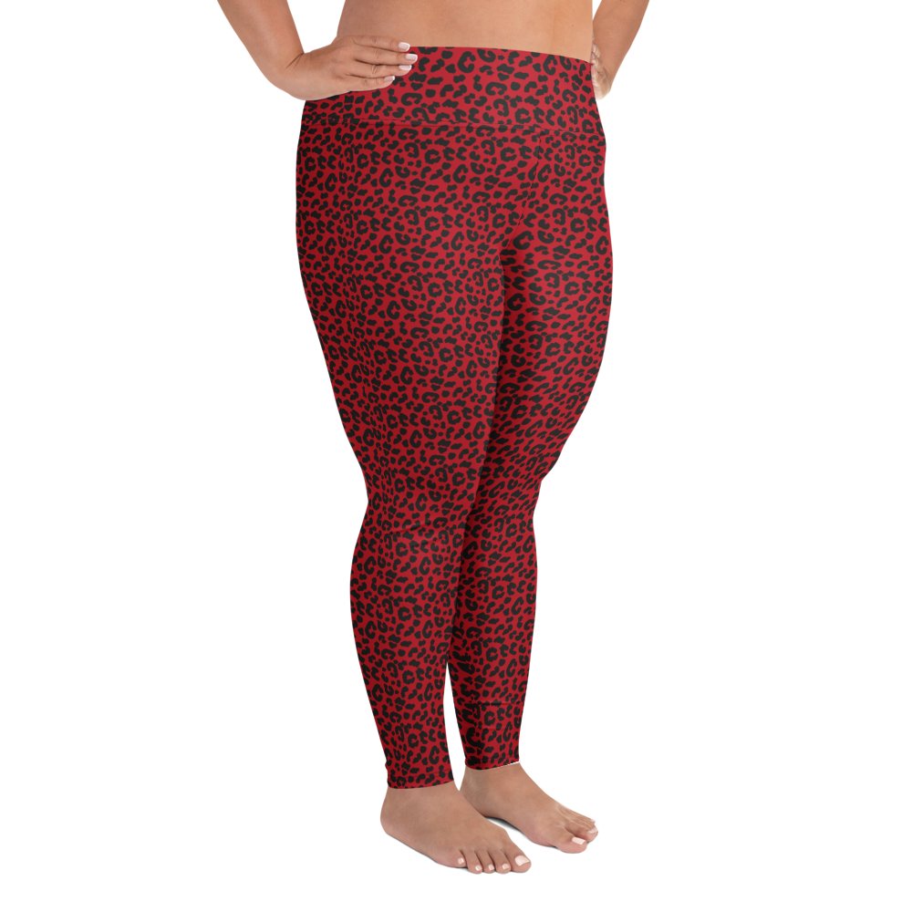 Bold Red Leopard Print Plus Size Leggings product image (4)