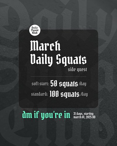 Squat Thyself to Know Thyself!

Simple & easy, do them anywhere, any time, no tools or training ground needed.

Squats work y...