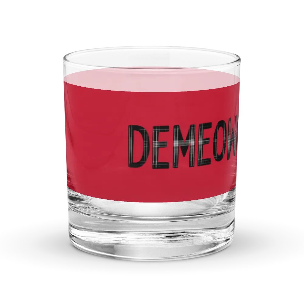 Demeowcracy Plaid Letters Red Chromatic Rocks Glass product image (3)