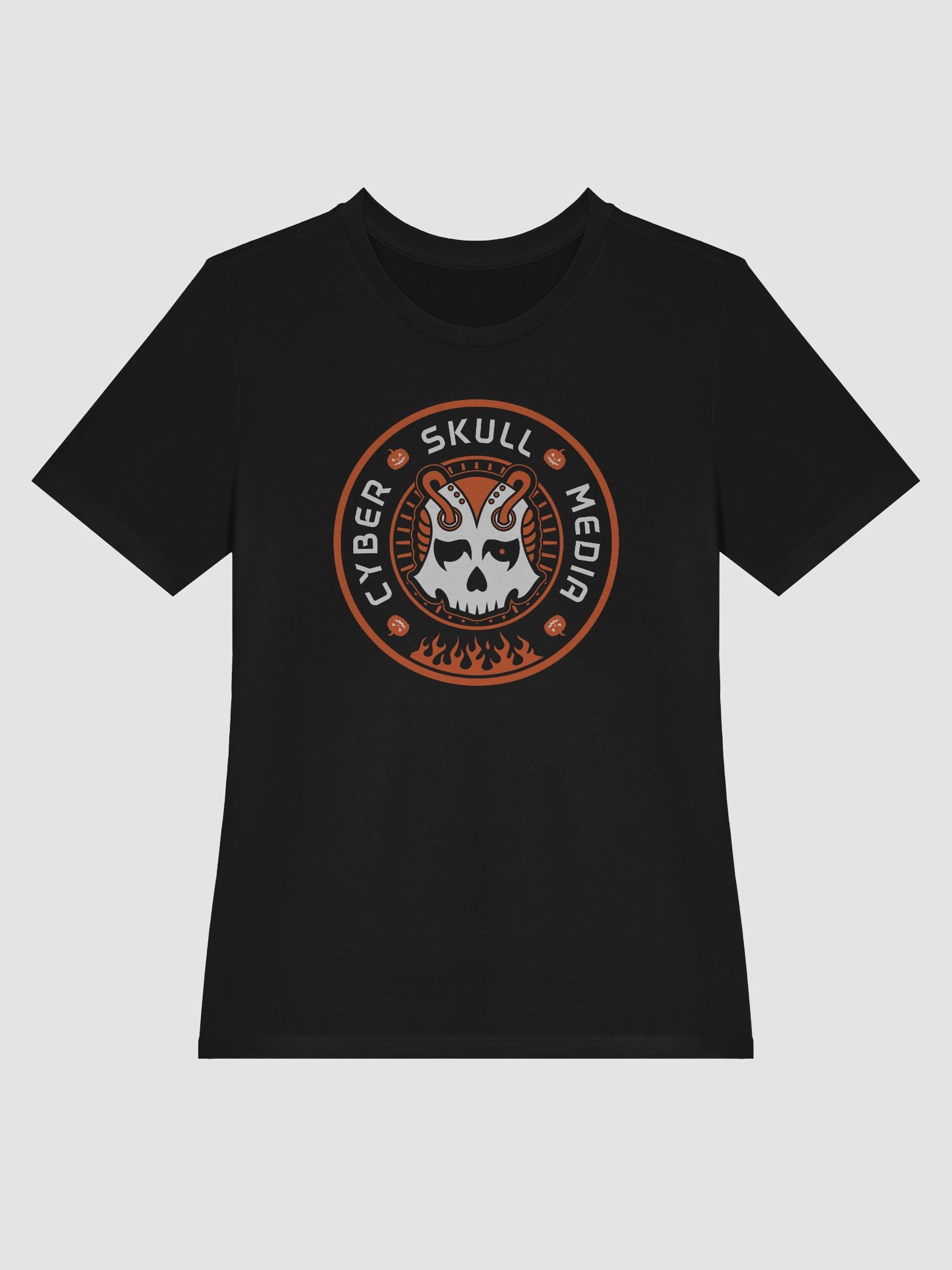 Cyber Skull Halloween Logo Tee (Women's Fit) product image (3)