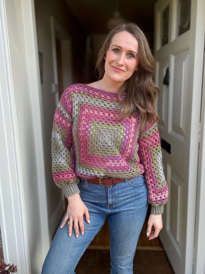 Granny Square Sweater Pattern Size Xs-5X product image (1)