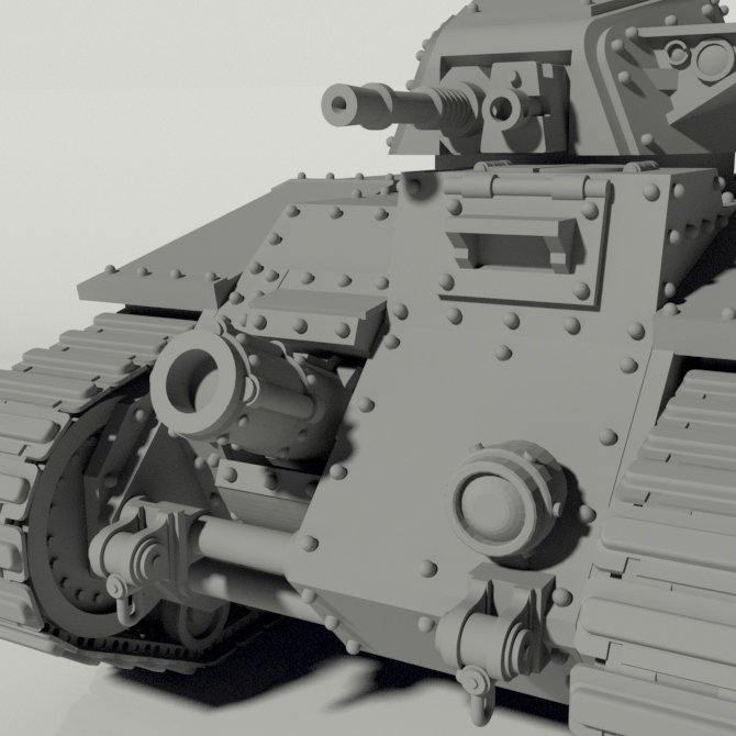 Grim Char B1 Main Battle Tank STLs product image (4)