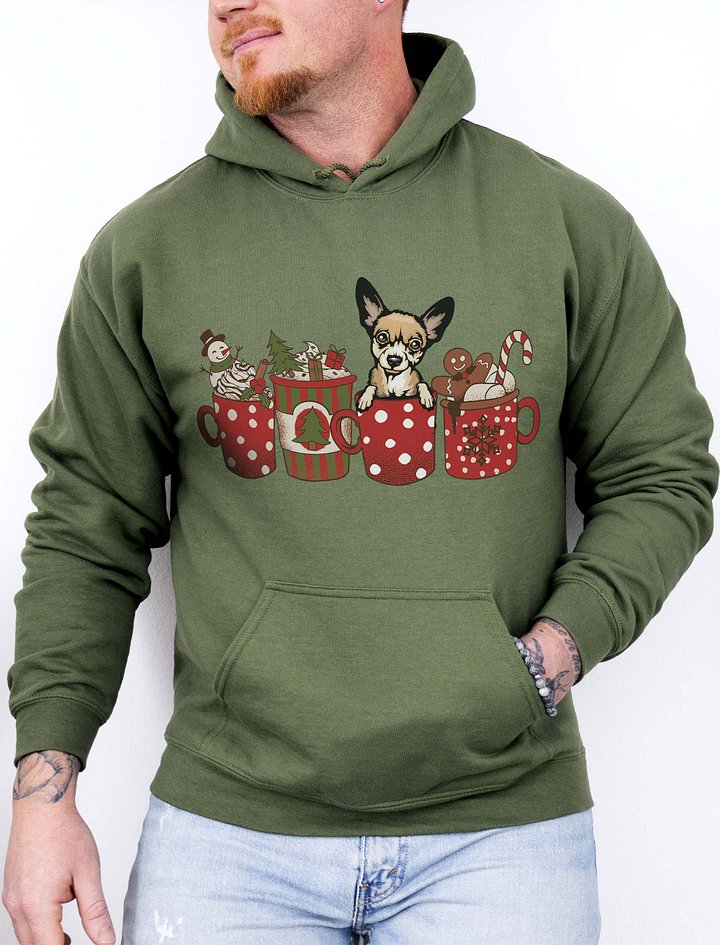 Cute Chihuahua(2) in a Christmas Cup Hooded Sweatshirt | Funny Christmas Pup in a Cup product image (11)