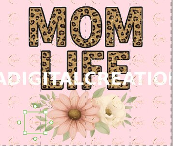 Mom Life 20oz Tumbler Wrap PNG – Leopard Print Pink Floral Design – Sublimation File for Cricut, Silhouette & Digital Download product image (1)
