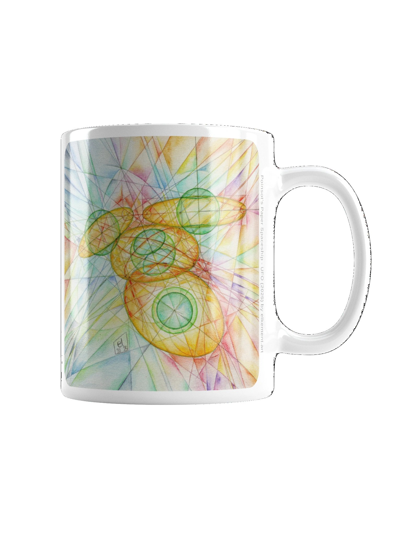 Poinsot's Paper Spaceship 4+1 - Gyroscope Physics Geometric Drawings Mug product image (5)