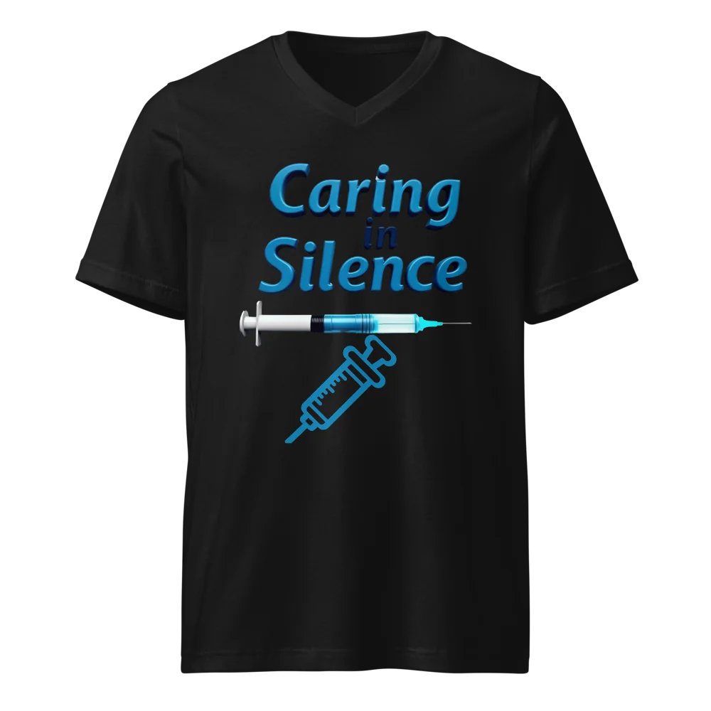 Silent Care Syringe V-Neck Tee product image (1)