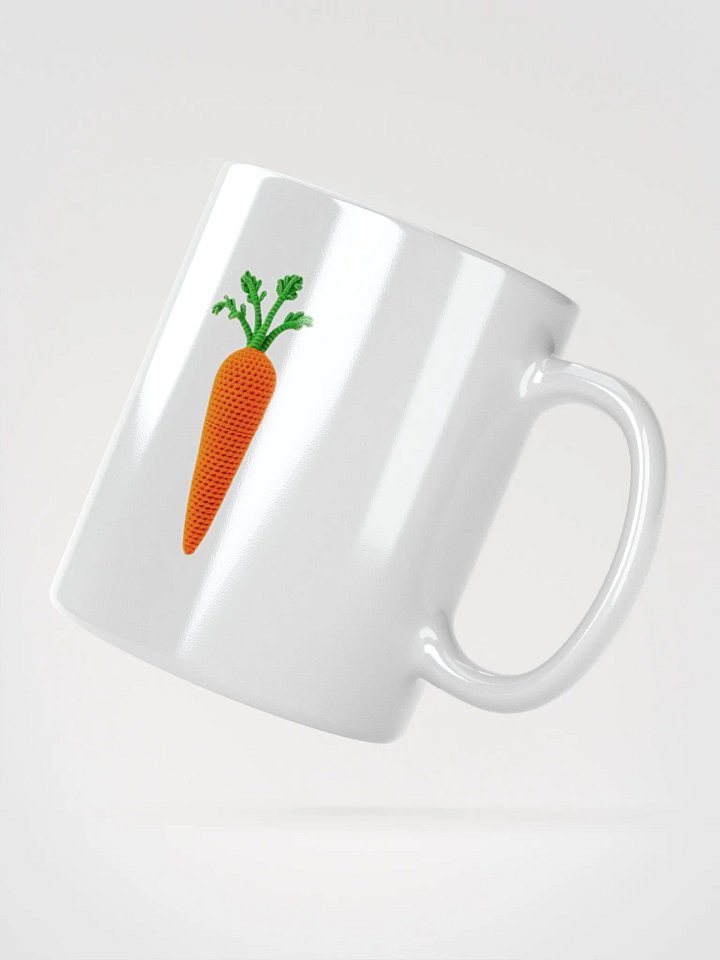 CozyAvocado White Glossy Mug Crochet Carrot #1 product image (2)