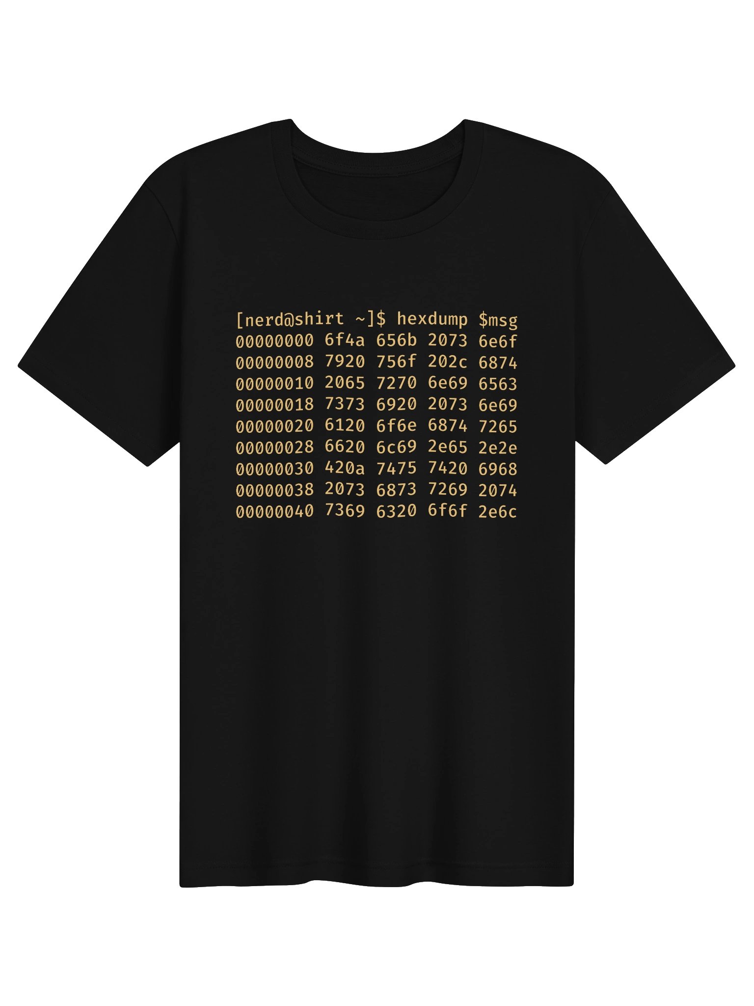 hexdump message shirt, #FFCC70 product image (1)