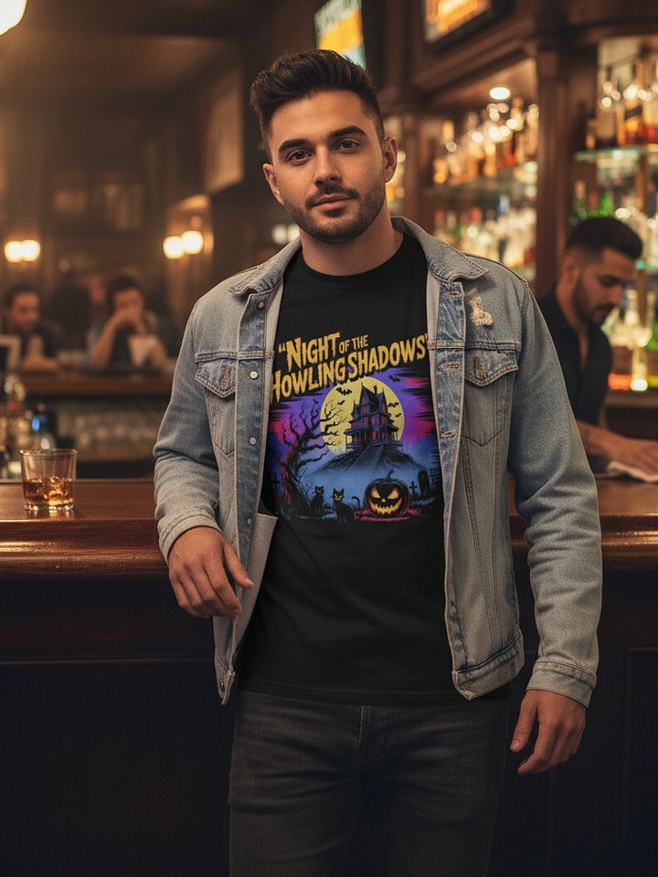 Night of the Howling Shadows Halloween T-Shirt product image (1)