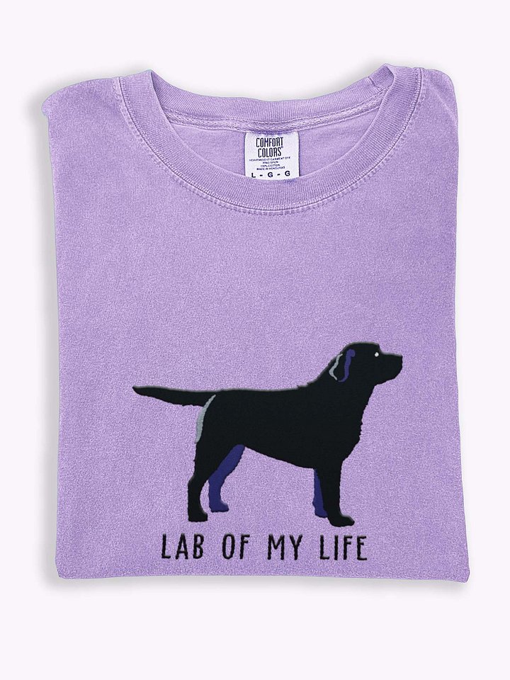 Lab of My Life T-Shirt(Embroidered) of a Labrador Retriever(Black) product image (1)