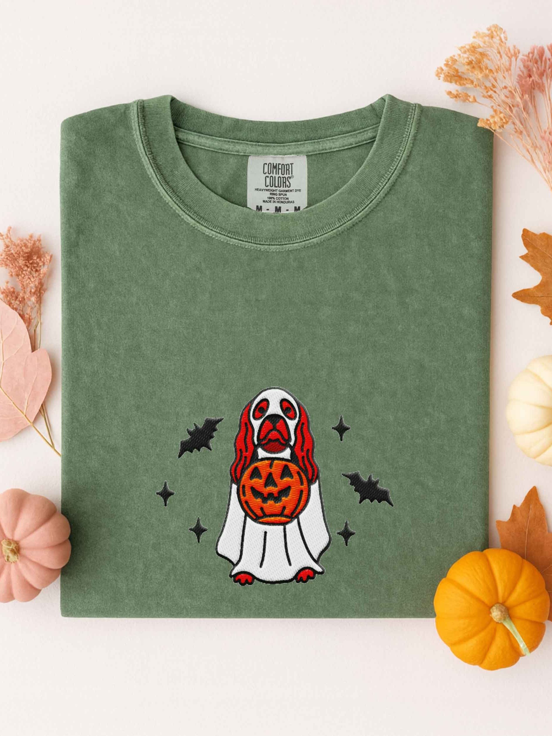 Halloween American Cocker Spaniel(Red) Embroidered T-Shirt product image (1)