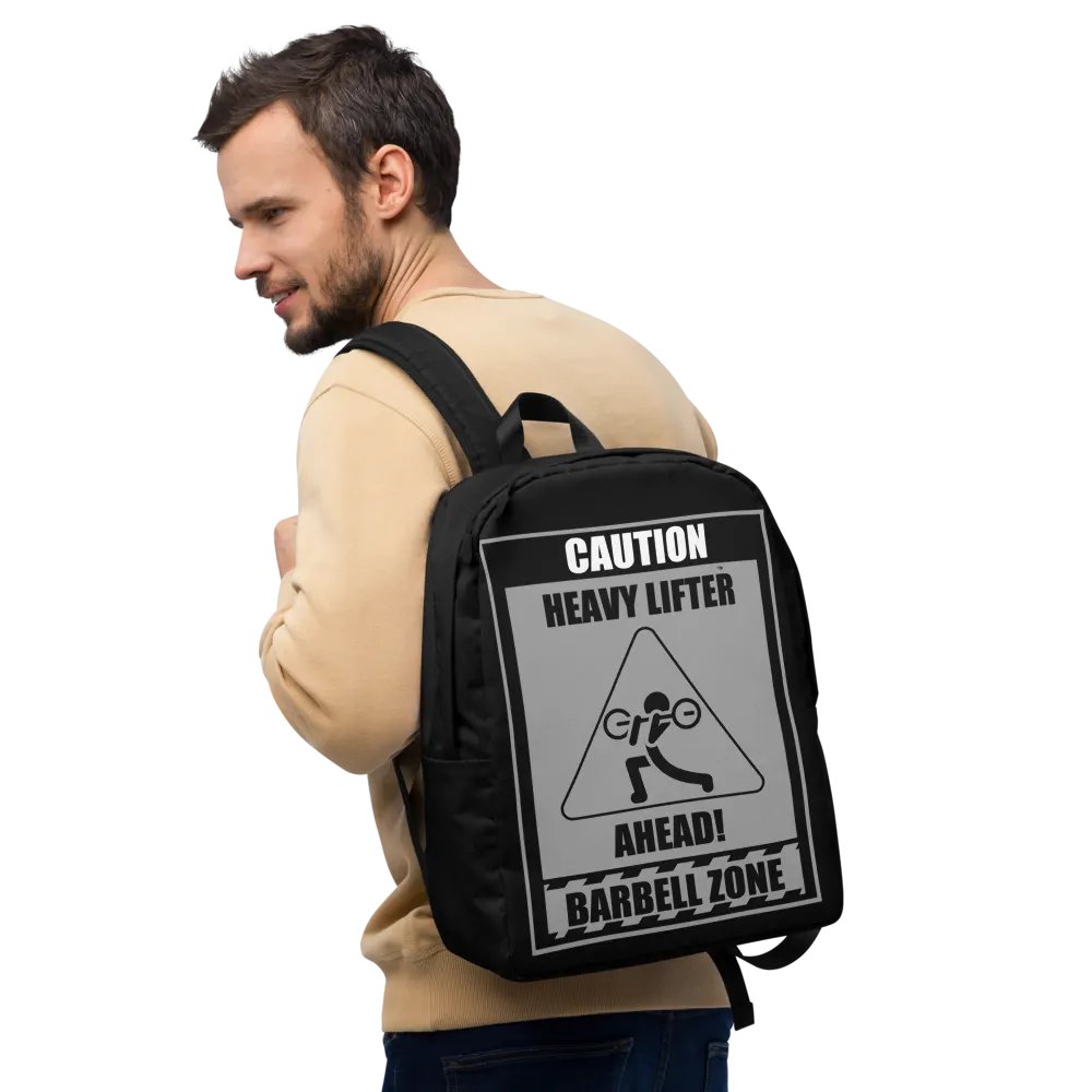 Caution Heavy Lifter Ahead Barbell Zone Backpack product image (11)
