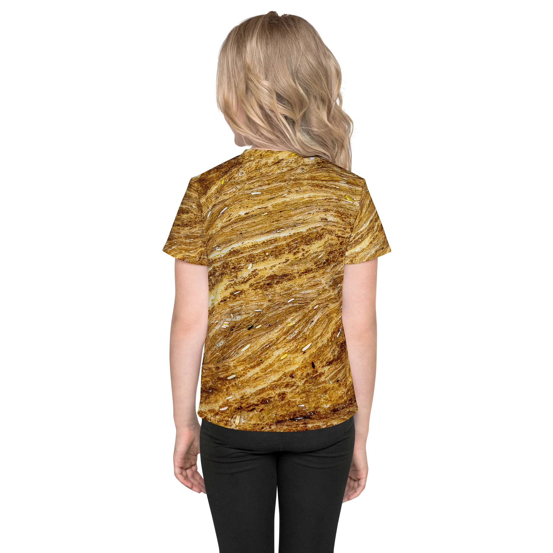 Golden Strata All-Over Print Kids Crew Neck T-Shirt product image (2)