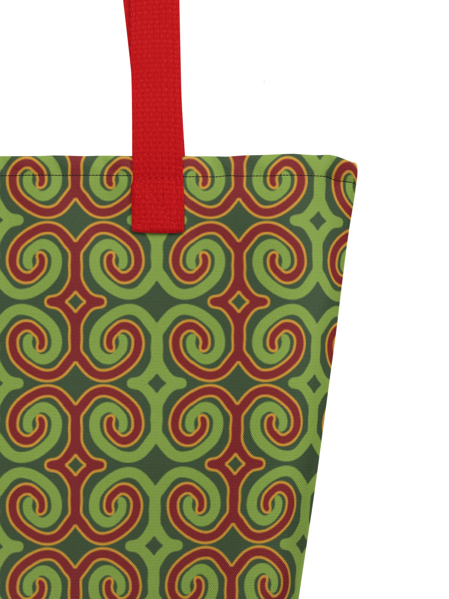 Red & Green Christmas Swirls Large Tote Bag product image (3)