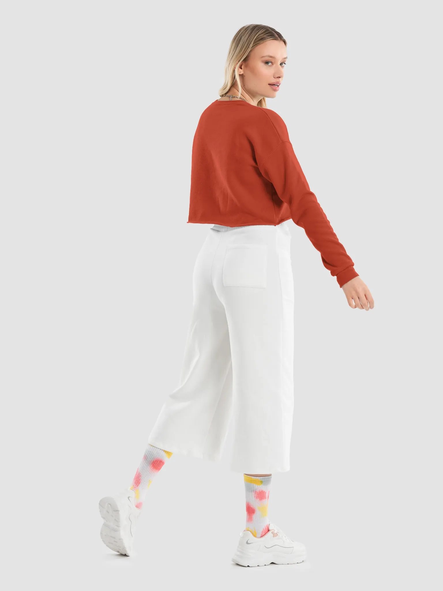 Oops! Cat Silhouette Knockover Crop Sweatshirt product image (33)