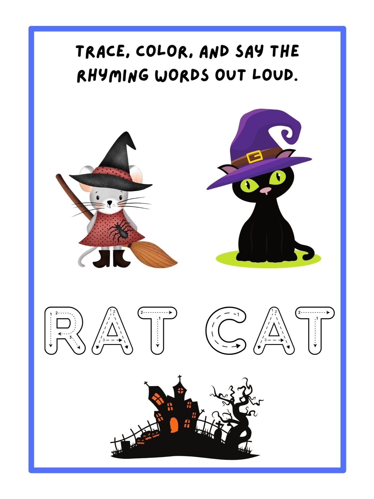 Halloween Rhyme Time: Trace, Color & Read product image (4)