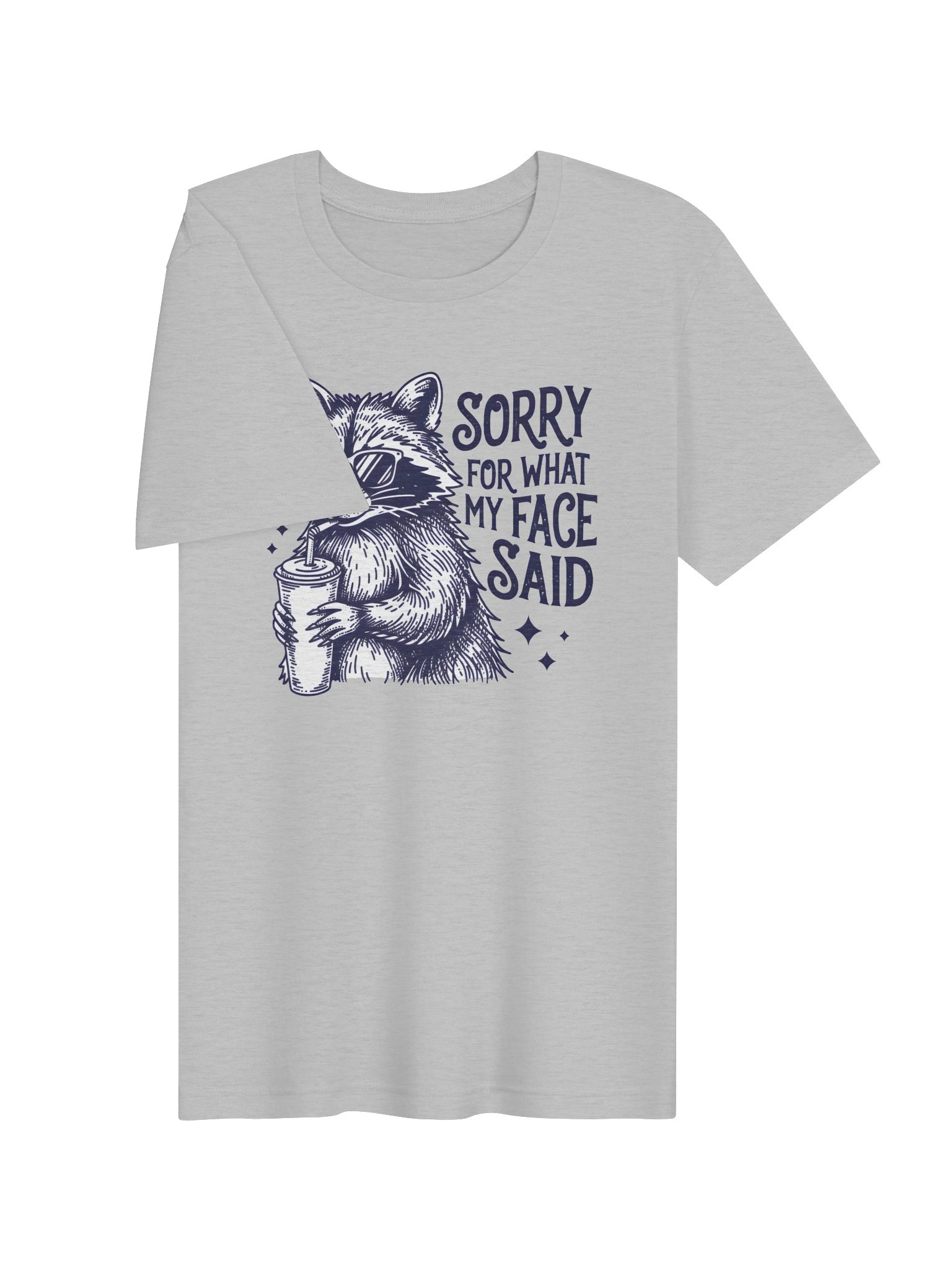 Sorry for What My Face Said T-Shirt | Funny Raccoon Graphic Tee product image (19)
