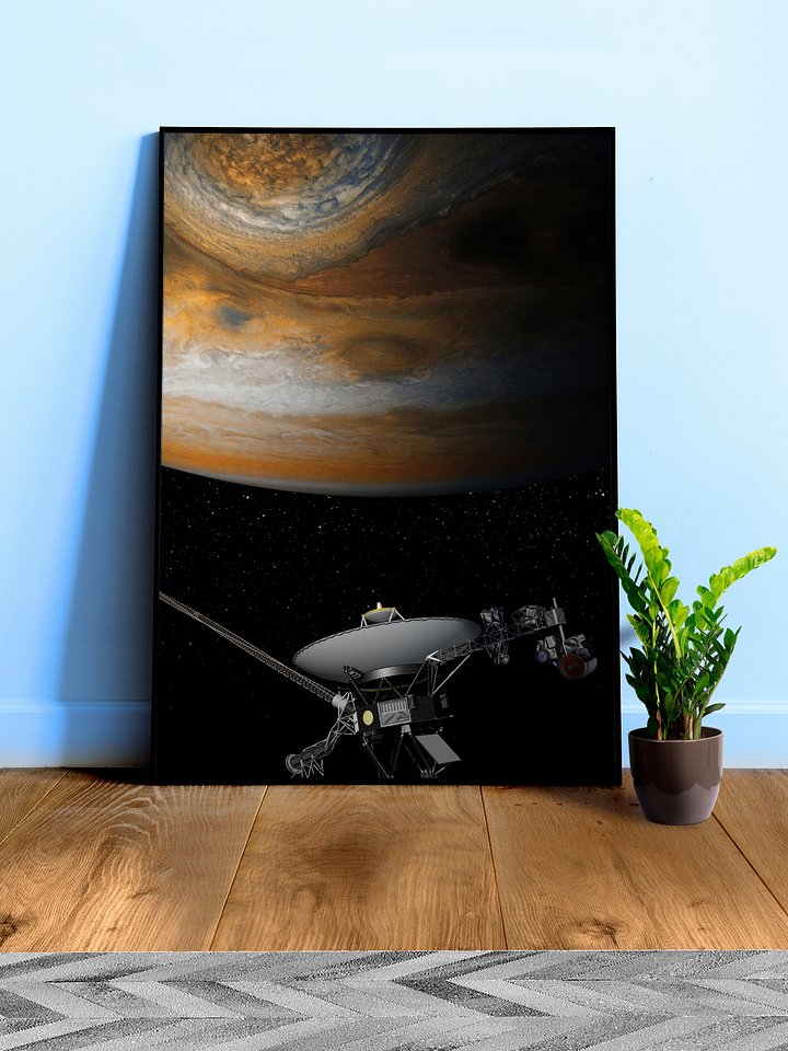 Jupiter and Voyager 1 (Up and down) — space poster, science poster, space photo, nasa poster product image (1)