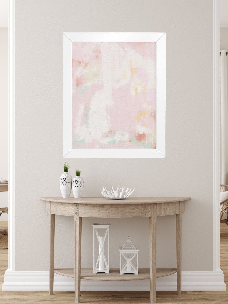 Abstract Print Pink and White Painting Blush Pink Wall Art Print product image (50)