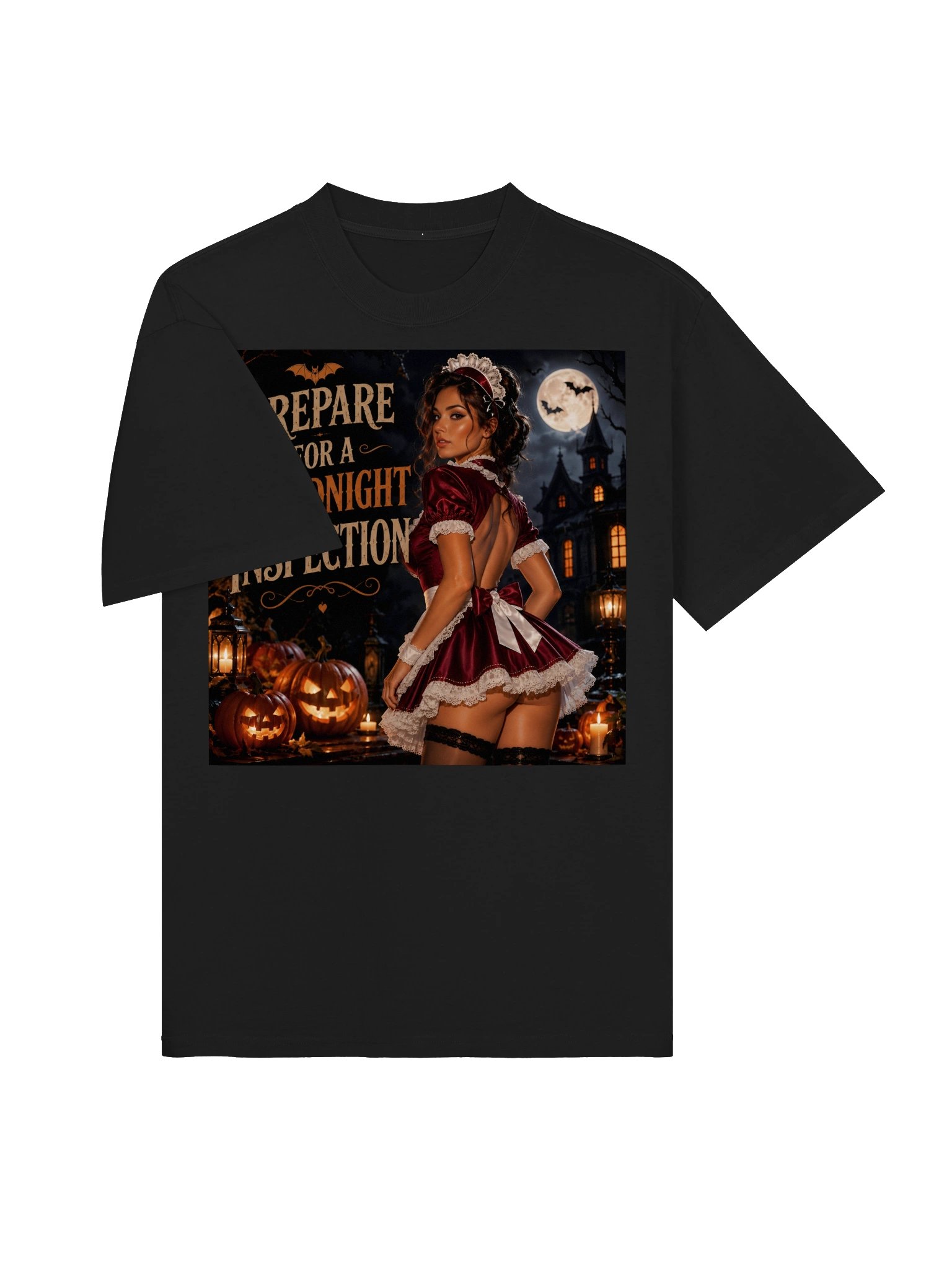Prepare for a Midnight Inspection Halloween Gothic Dark Romance Oversized T-Shirt. product image (4)