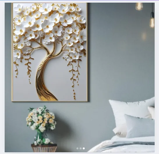 White Orchid Tree Wall Art product image (4)