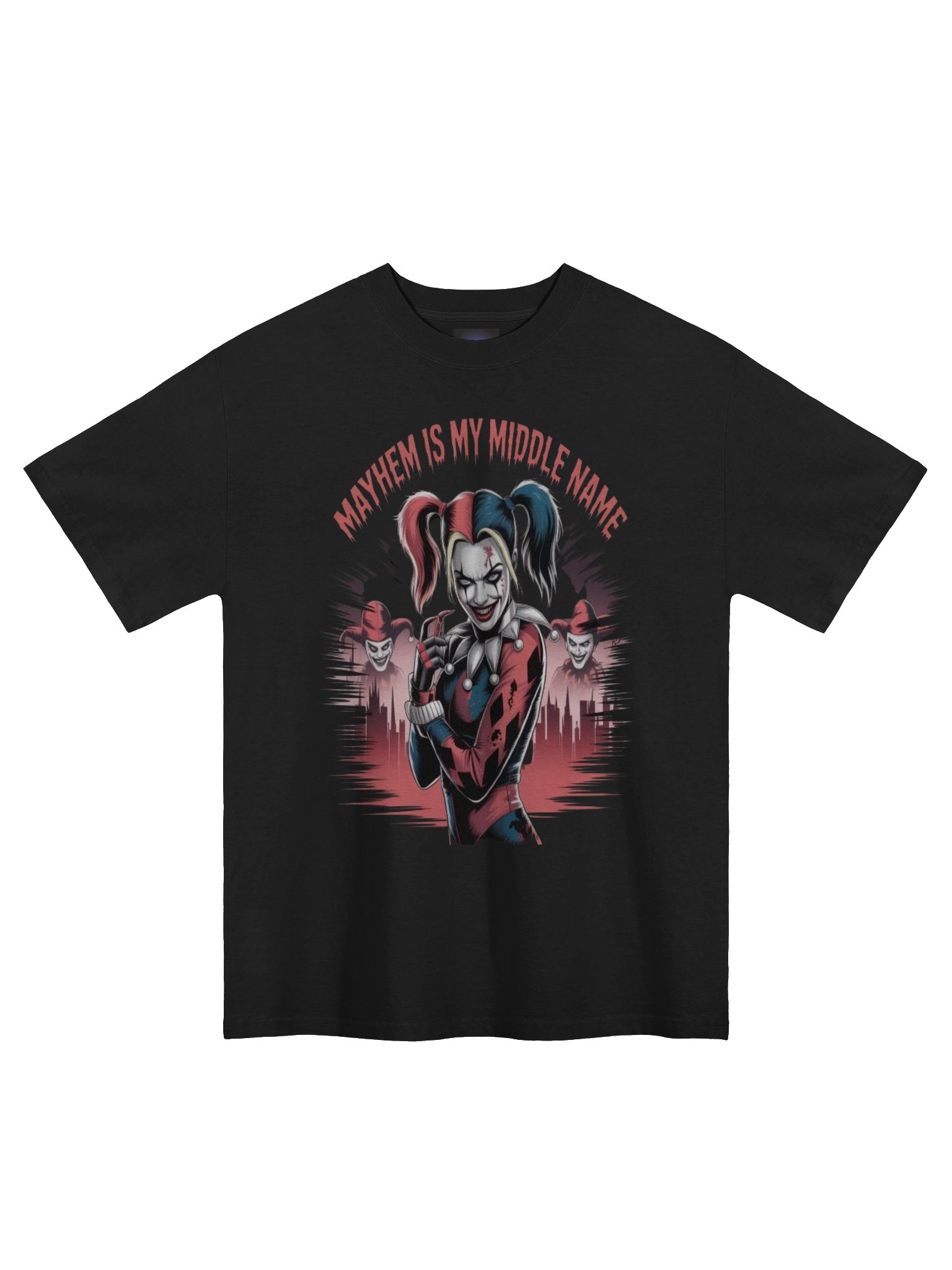 Harley Quinn 'Mayhem is My Middle Name' Oversized Faded T-Shirt product image (3)
