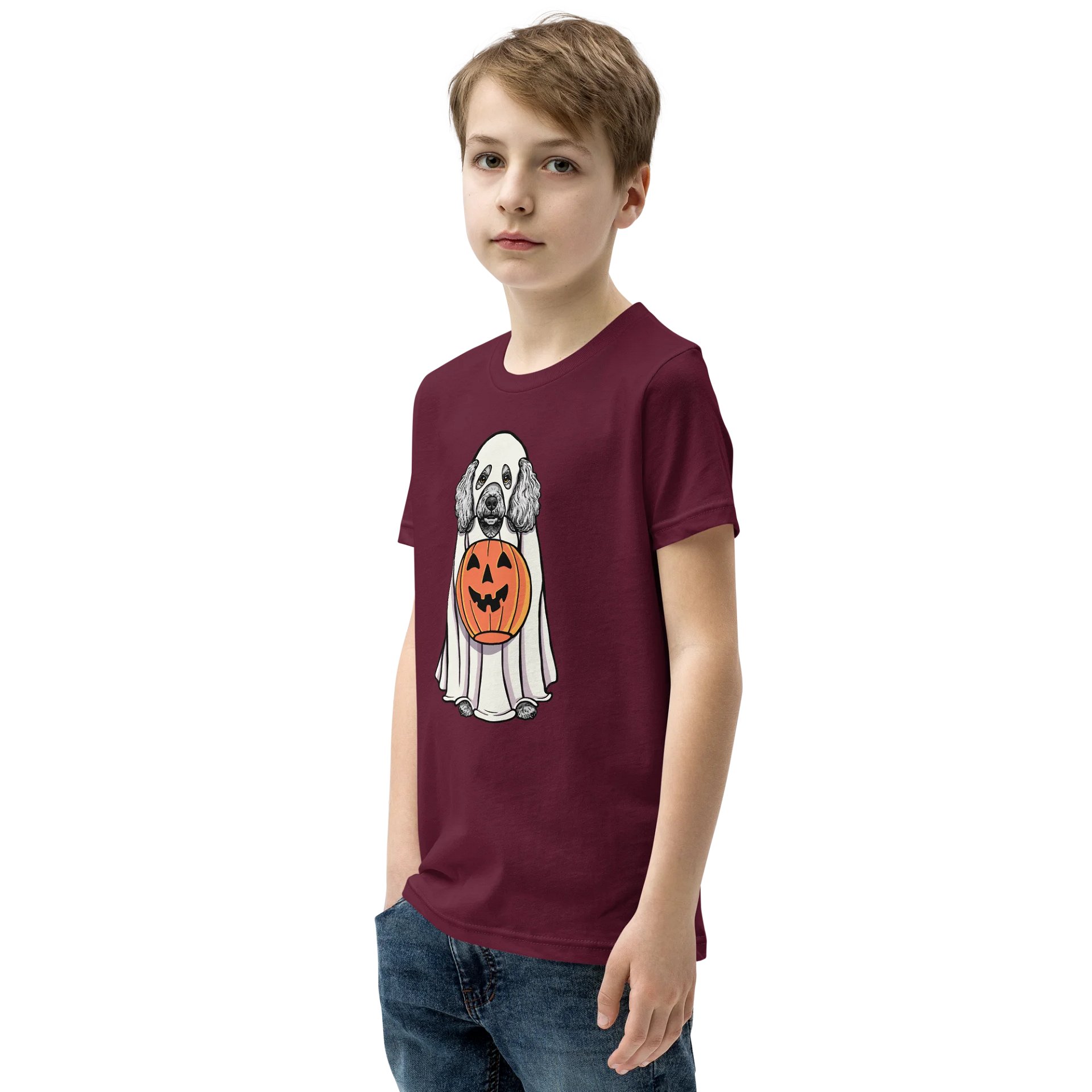 Halloween Miniature Poodle(Silver) Youth T-Shirt product image (4)