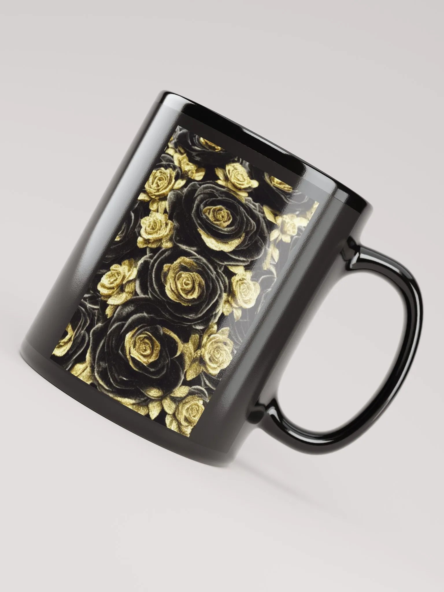 Gold & Black Roses Mug product image (4)