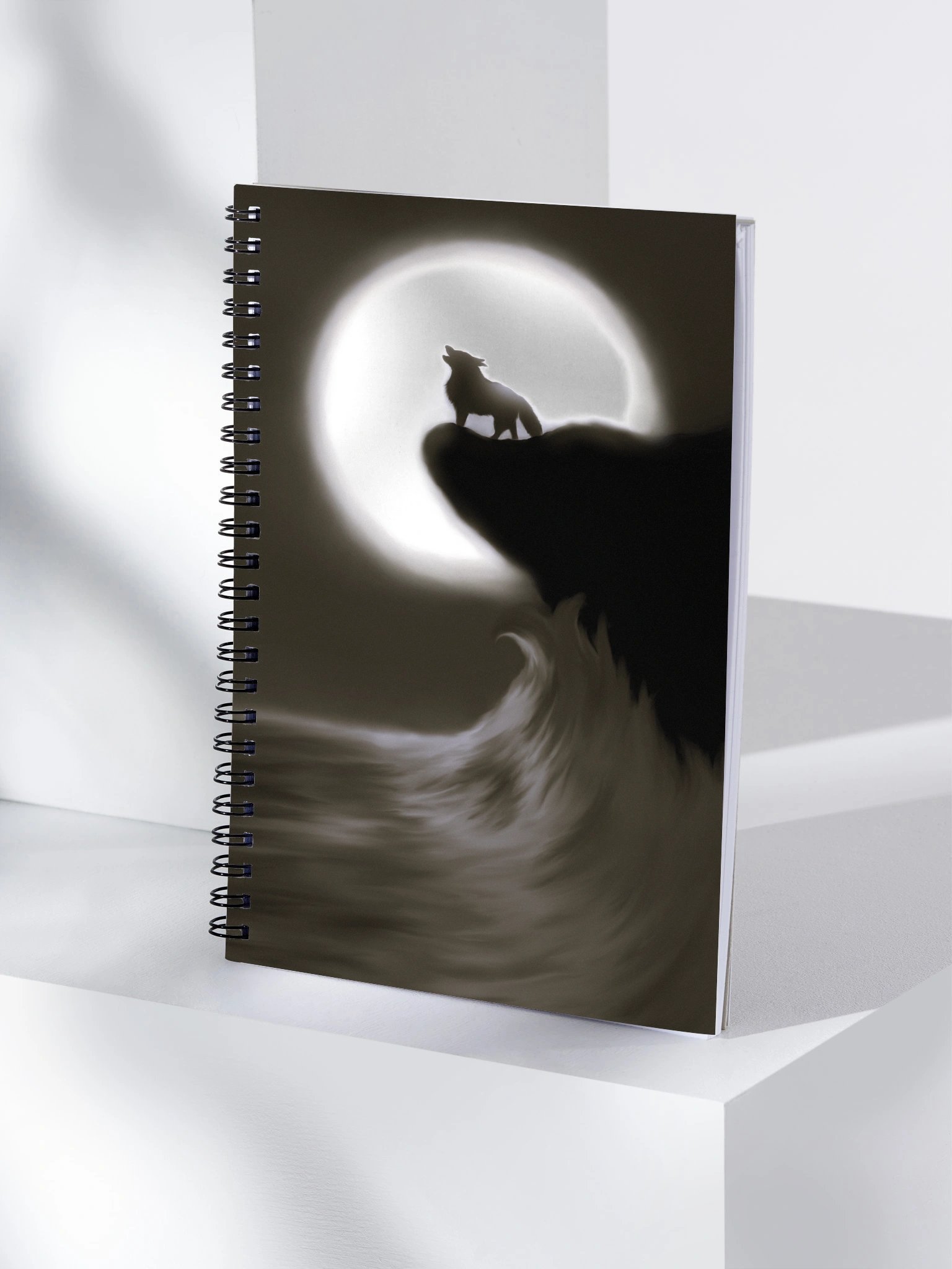 "Wolf on cliff" Spiral Notebook product image (4)