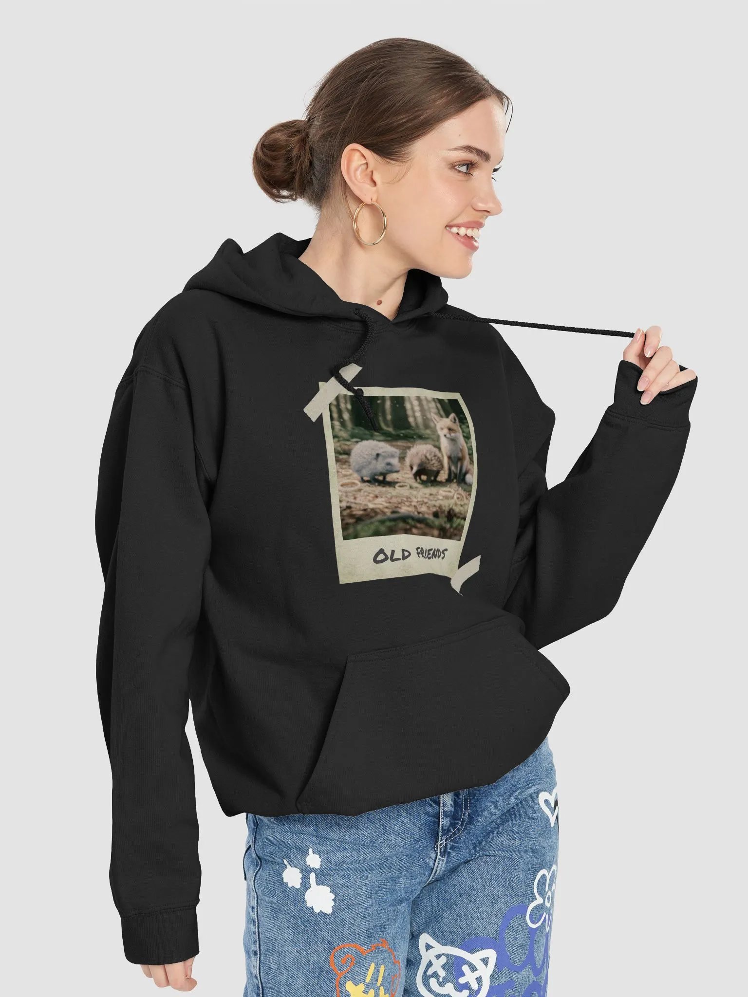 Old Friends - Hedgehog, Echidna and Fox, Polaroid Photo Hoodie product image (58)