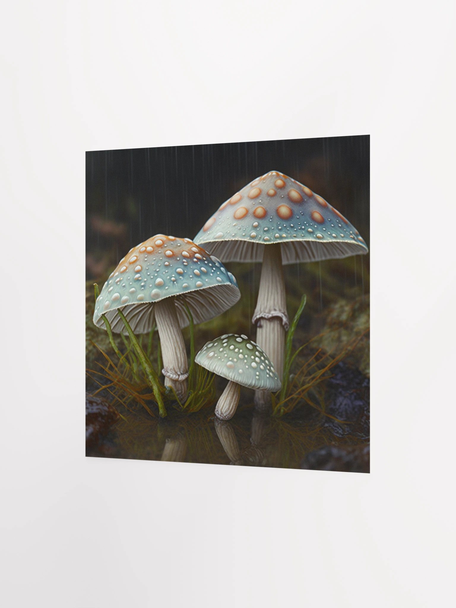 Three Mushrooms in the Rain Pillow product image (2)