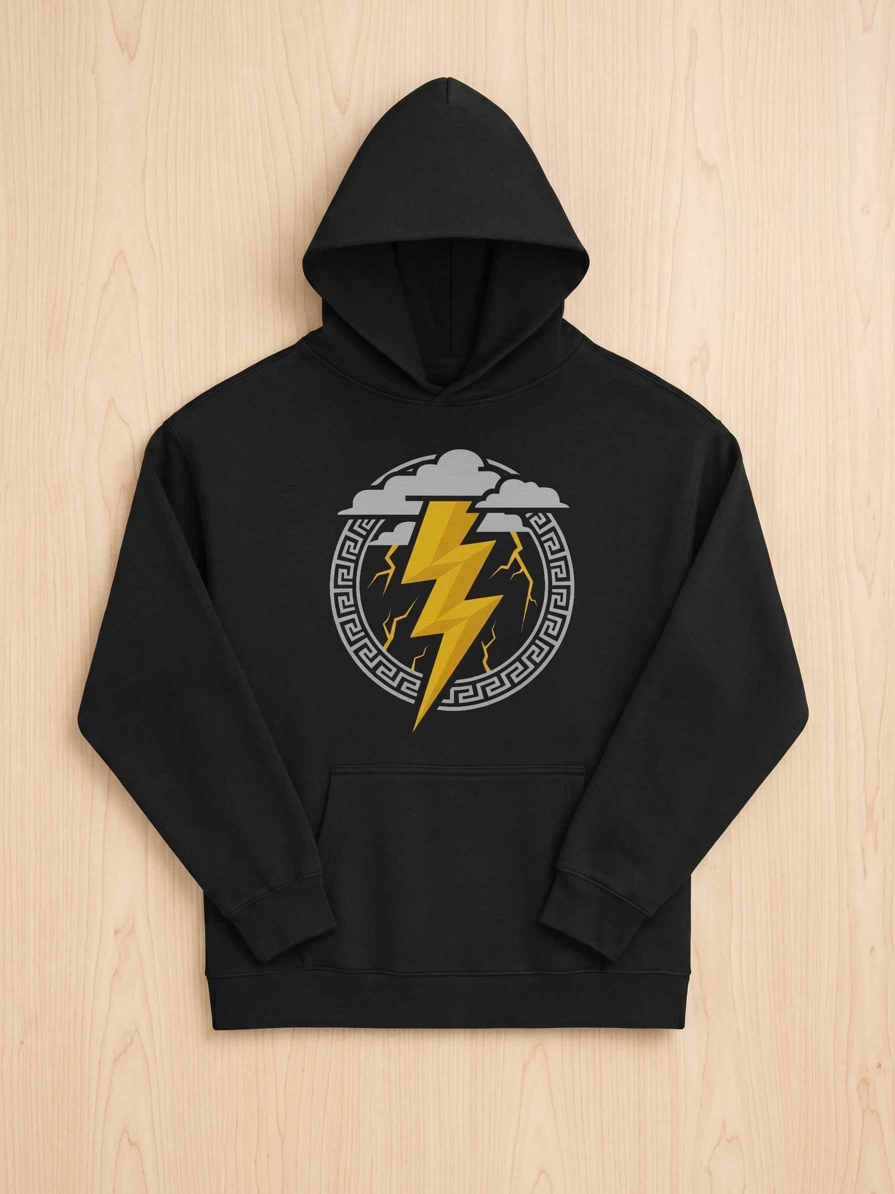 Zeus Lightning Oversized Hoodie – Greek Mythology Thunderbolt product image (3)