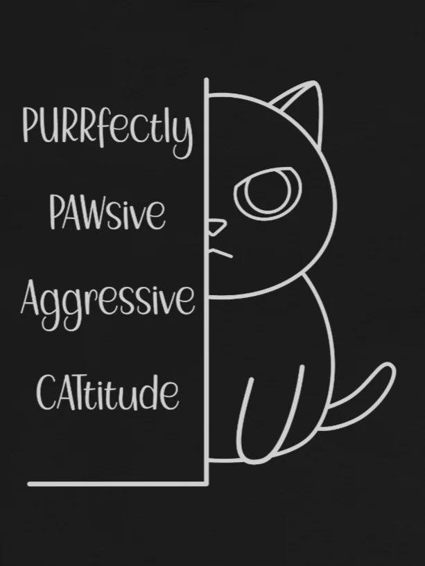 Passive Aggressive Cattitude - Unisex Youth Heavyweight T-shirt product image (2)