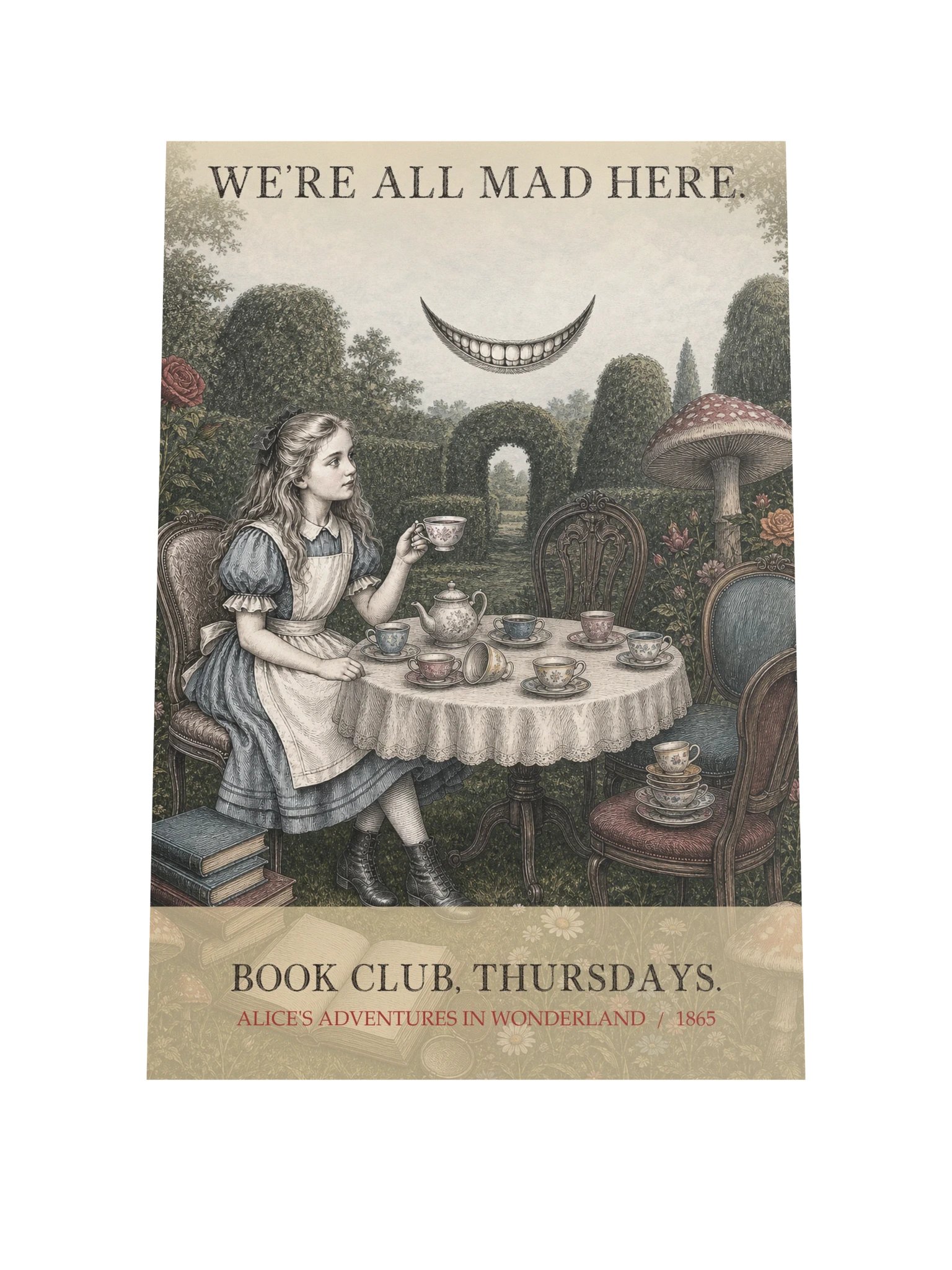We Re All Mad Here Book Club -- Alices Adventures in Wonderland Art Print product image (9)