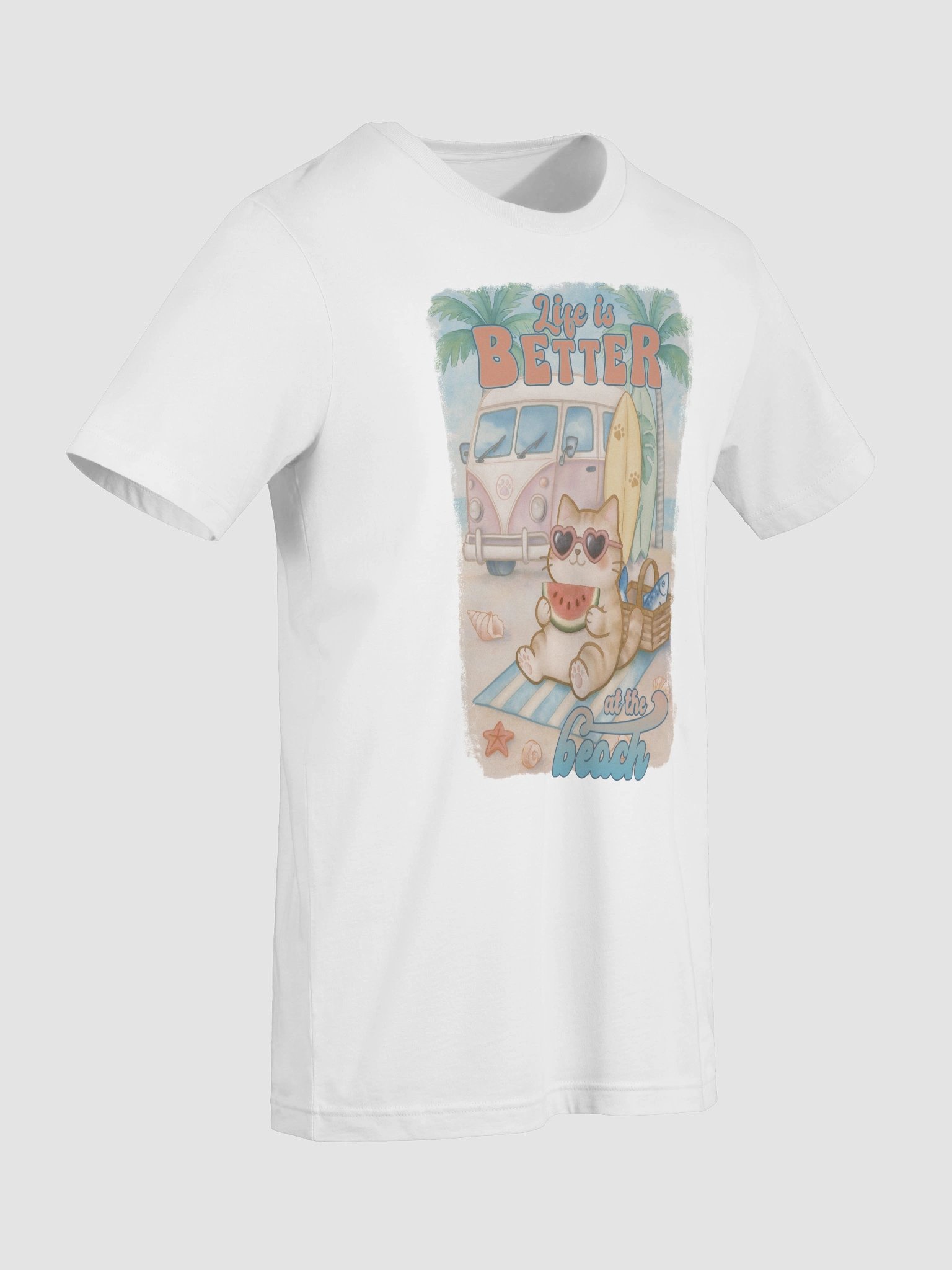 Summer Surf Cat -Unisex Tee Lightweight product image (16)