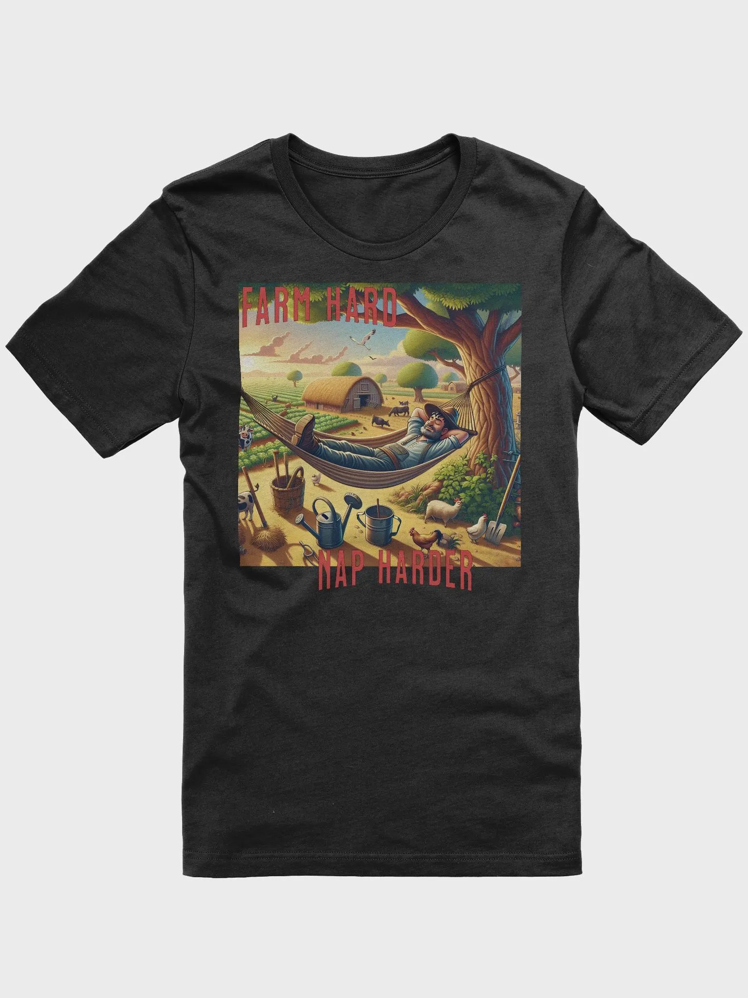 Farm Hard, Nap Harder T-Shirt | Work Hard, Nap Harder | Farm Work, Big Naps | Farming and Relaxing | Farm All Day, Nap All Night | Plow Hard, Rest Well | Farm Life, Cozy Life | Farm Hustle, Nap Hard product image (2)