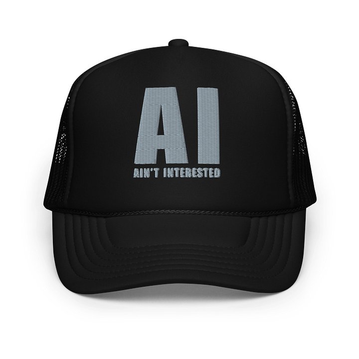 AI Ain't Interested Hat | Perspective Cap (Black on Black) - XL product image (1)