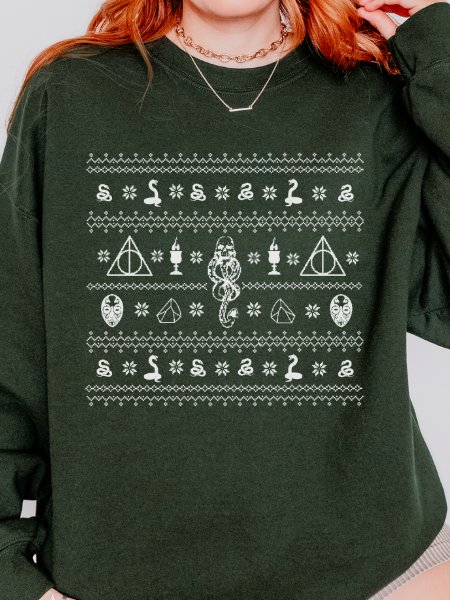Dark Magical Arts Ugly Christmas Sweater Cozy Minimalist Sweatshirt product image (2)
