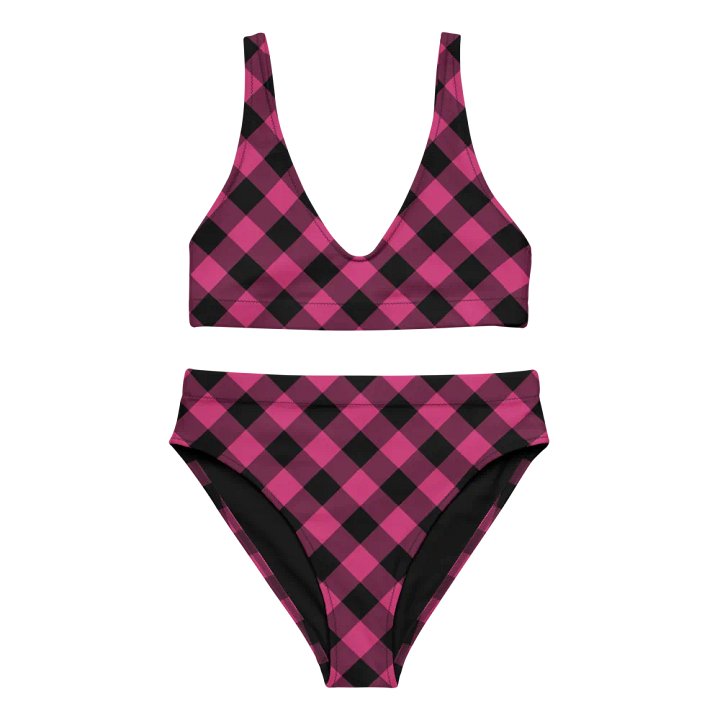 Bright Pink Buffalo Check Plaid Bikini product image (2)