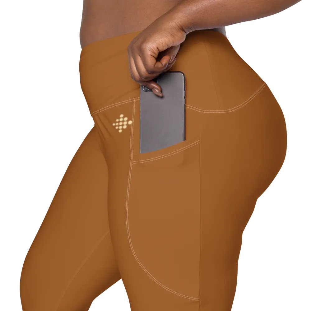 Brown Gold Leggings with Pockets product image (3)
