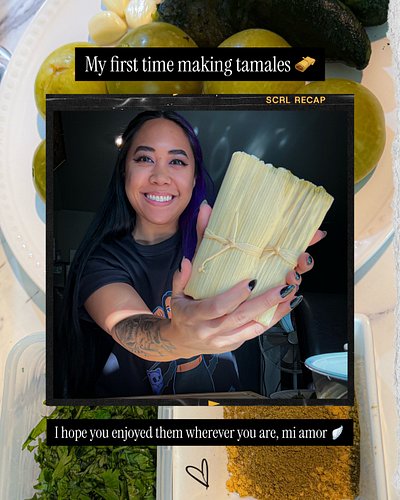 My first time making tamales 🫔 I wish you could’ve enjoyed them with me, mi amor. Ma gave me a recipe to try. They were so go...