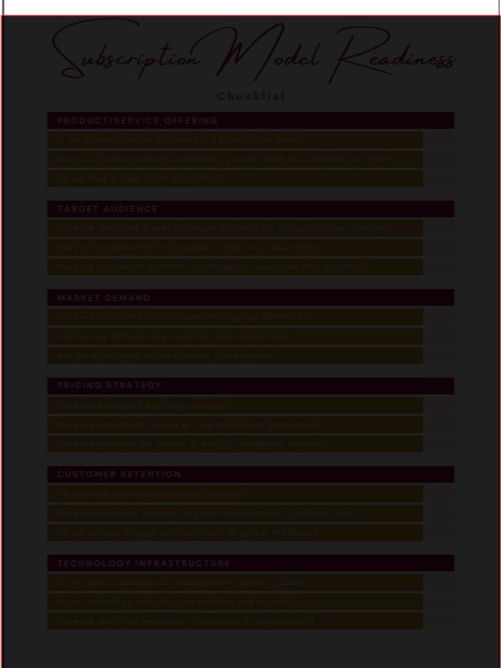 Subscription Model Readiness Checklist product image (2)