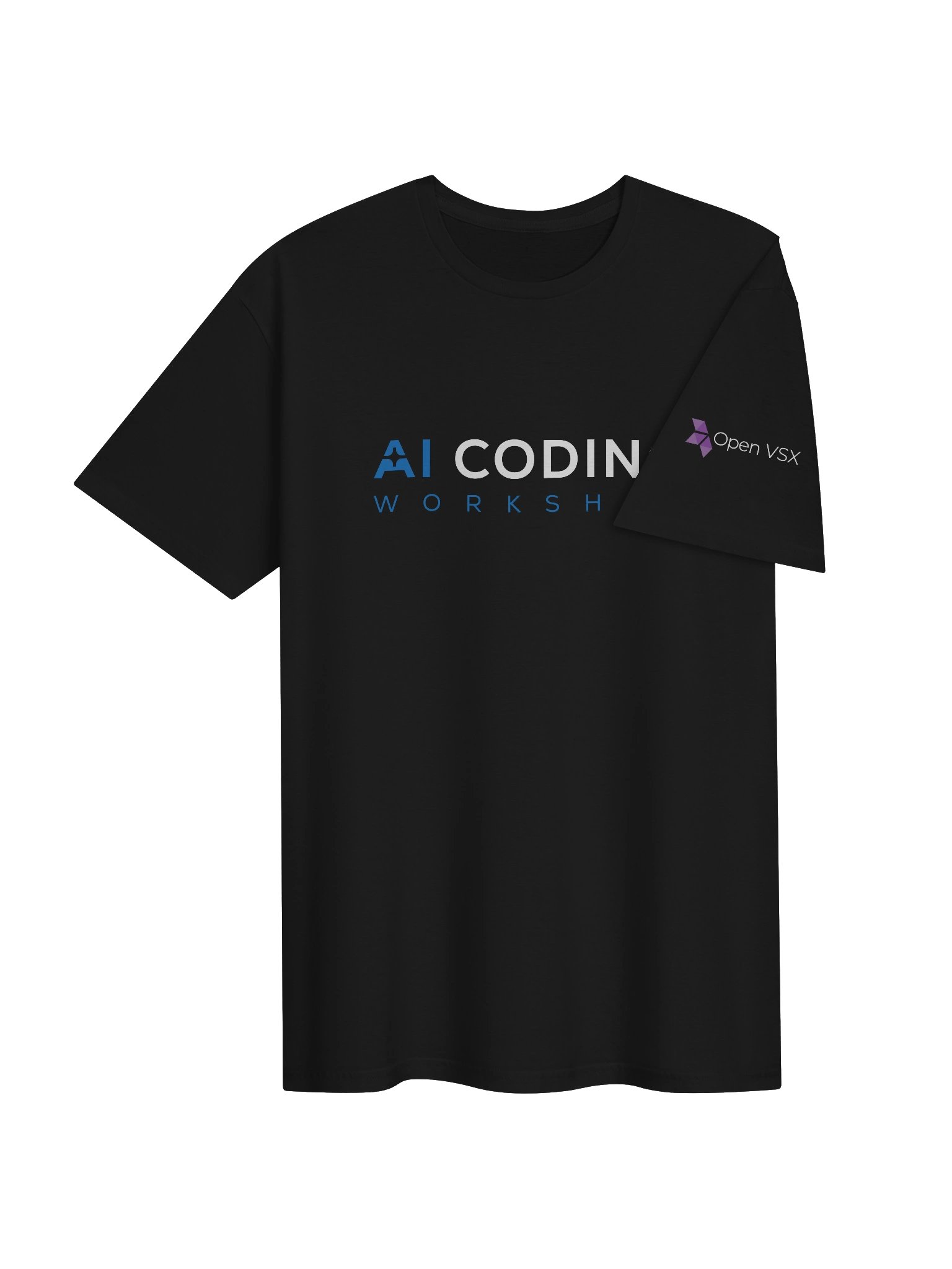 AI coding workshop black t-shirt product image (4)